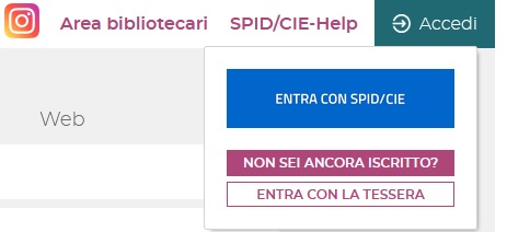 Screenshot del pulsante di accesso a Bibel