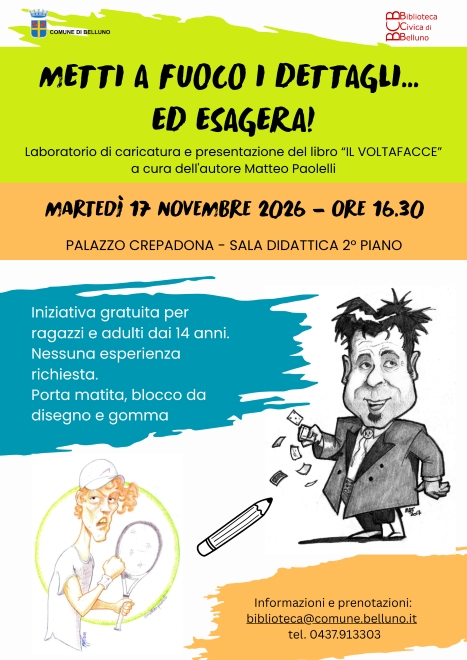 Laboratorio di caricatura e presentazione del libro &ldquo;IL VOLTAFACCE&rdquo;